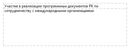 Участие в реализации программных документов РК по сотрудничеству с международными организациями
