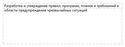 Разработка и утверждение правил, программ, планов и требований в области предупреждения чрезвычайных ситуаций