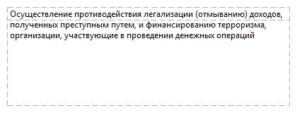 Осуществление противодействия легализации (отмыванию) доходов, полученных преступным путем, и финансированию терроризма, организации, участвующие в проведении денежных операций