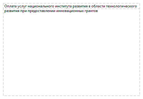 Оплата услуг национального института развития в области технологического развития при предоставлении инновационных грантов