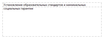 Установление образовательных стандартов и минимальных социальных гарантии