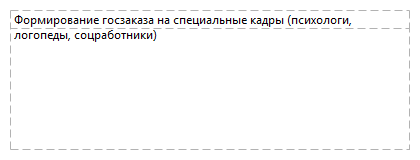 Формирование госзаказа на специальные кадры (психологи, логопеды, соцработники)