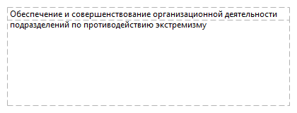 Обеспечение и совершенствование организационной деятельности подразделений по противодействию экстремизму