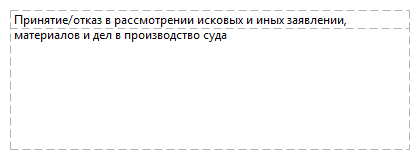 Принятие/отказ в рассмотрении исковых и иных заявлении, материалов и дел в производство суда