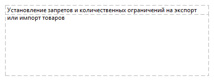 Установление запретов и количественных ограничений на экспорт или импорт товаров